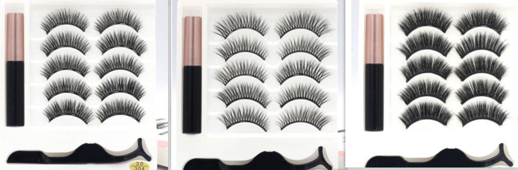 🧲👁️ Five Pairs of Magnetic Eyelashes – Reusable False Lash Set