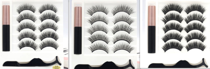 🧲👁️ Five Pairs of Magnetic Eyelashes – Reusable False Lash Set
