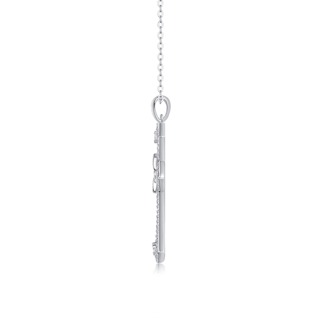 ✨ S925 Platinum-Plated Moissanite Cross Pendant Necklace ✨