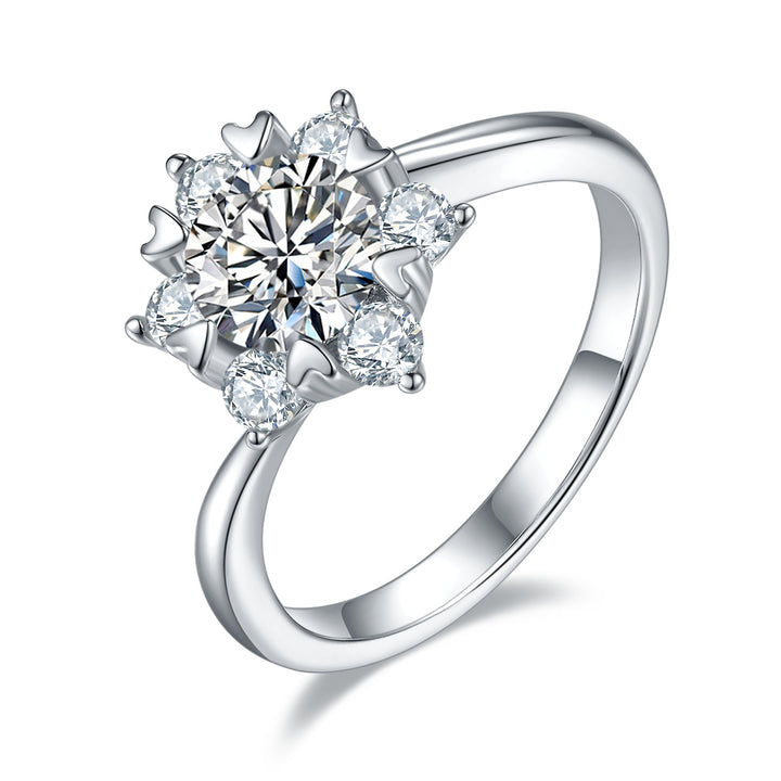 💎 1-Carat Moissanite Minimalist Ring – Platinum-Plated S925 Silver (3.2g, Sizes 5–9) 💎