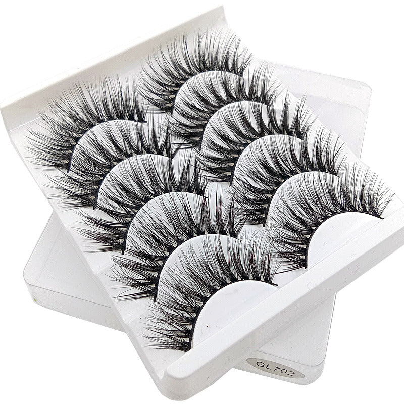 👁️✨ 3D False Eyelashes – 5 Pairs Natural & Soft Lash Set