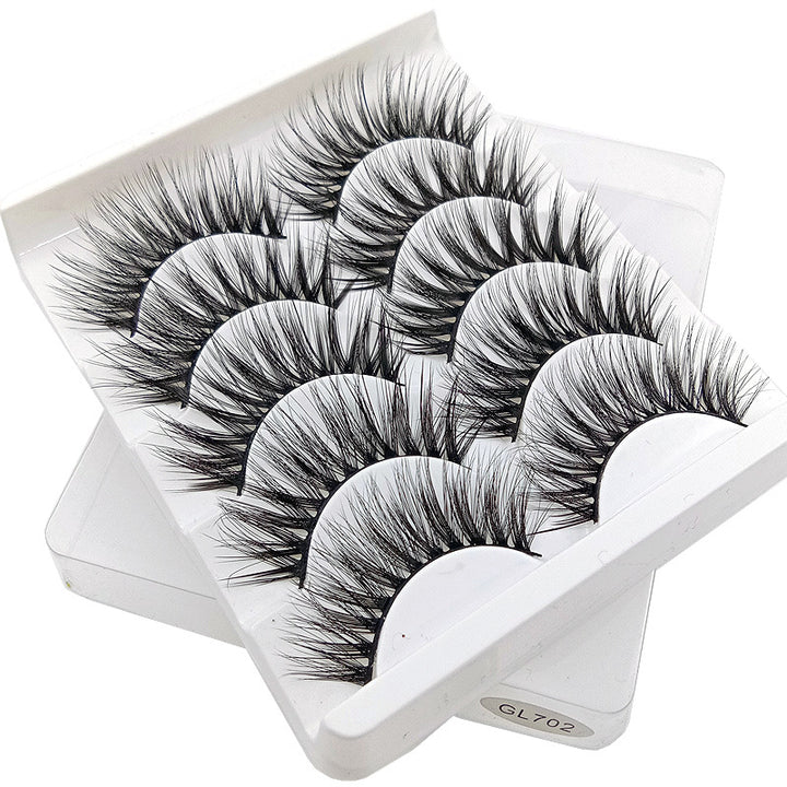 👁️✨ 3D False Eyelashes – 5 Pairs Natural & Soft Lash Set