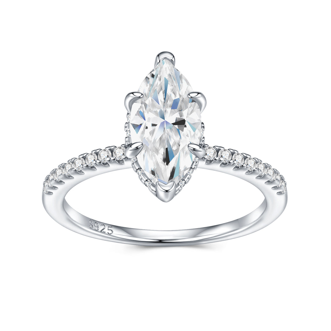 💍 Ladies’ Oval-Shaped Moissanite Ring – Platinum-Plated S925 Silver (3g, Sizes 5–9) 💍