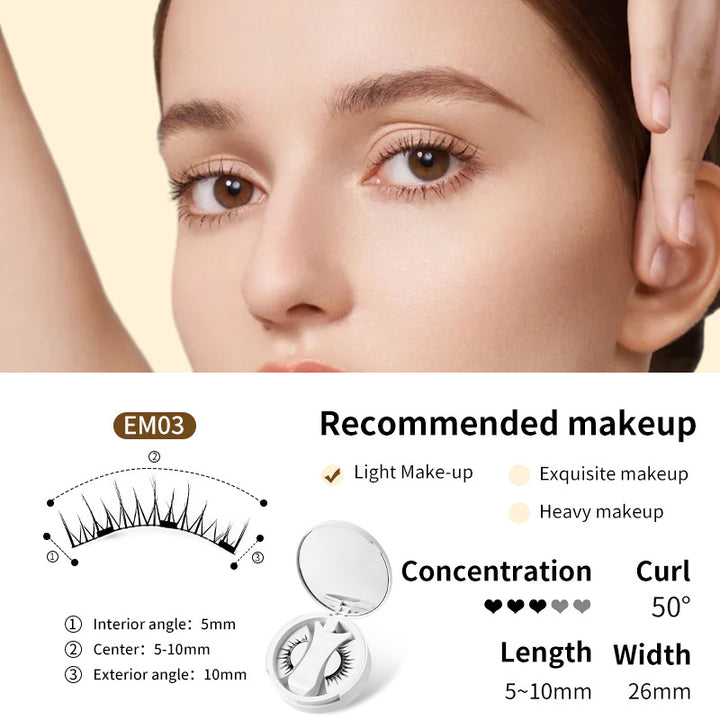 🧲👁️ Magnetic False Eyelashes with Integrated Storage Box – Glue-Free Natural Lash Set with Applicator