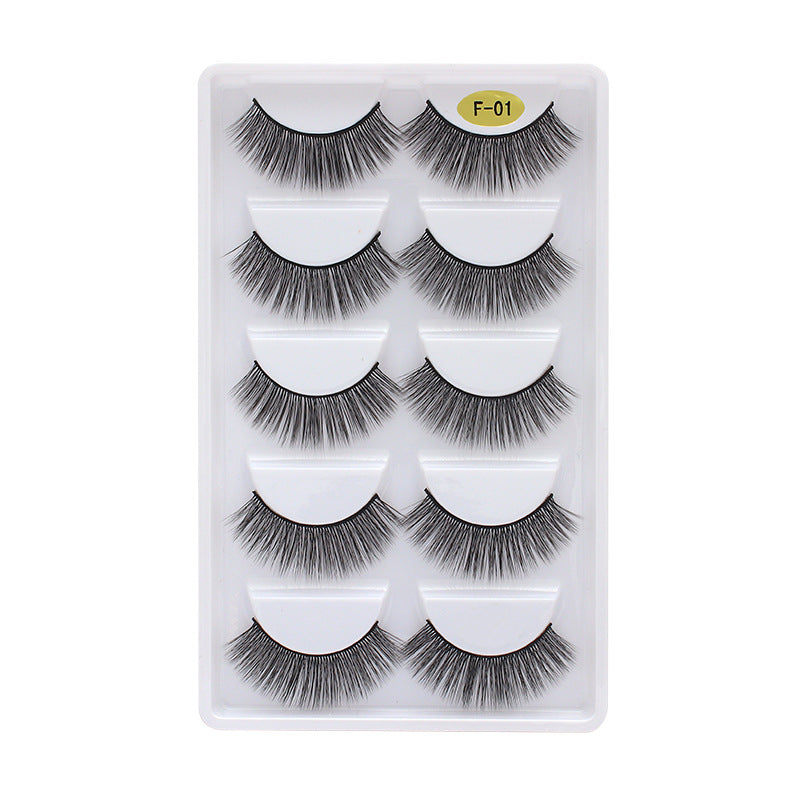 👁️✨ 3D Multi-Layer Thick False Eyelashes – 5 Pairs Stereoscopic Lash Set