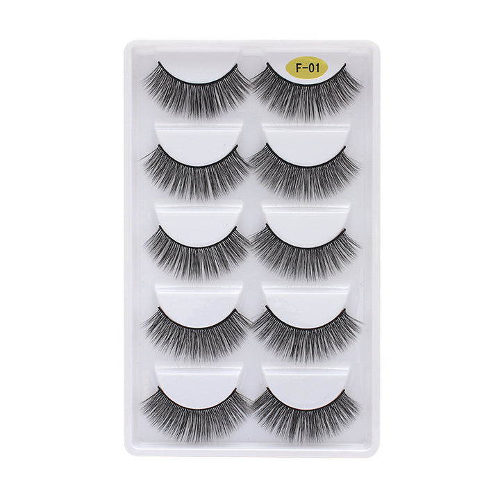 👁️✨ 3D Multi-Layer Thick False Eyelashes – 5 Pairs Stereoscopic Lash Set