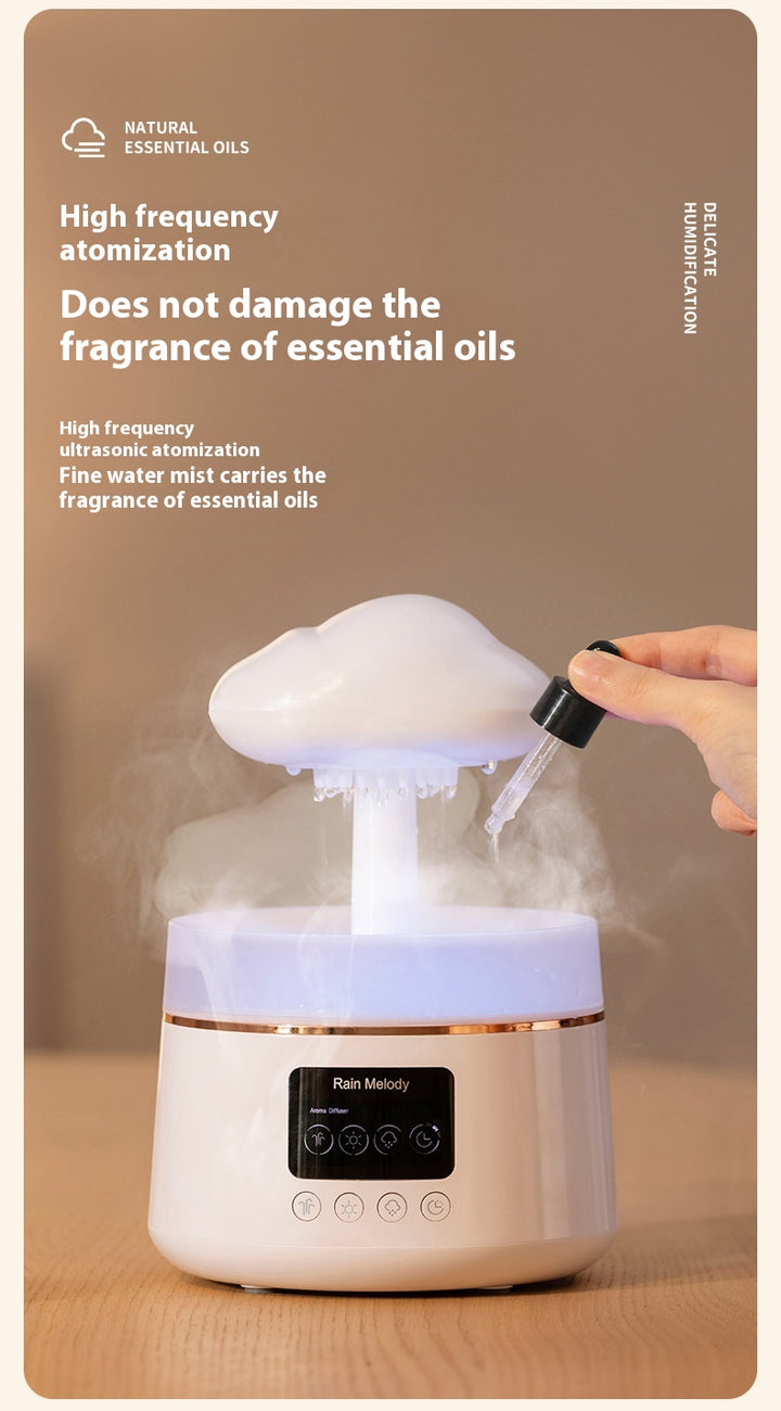 🌈☁️ Rainbow Atmosphere Cloud Humidifier | LED Mood Light Ultrasonic Diffuser