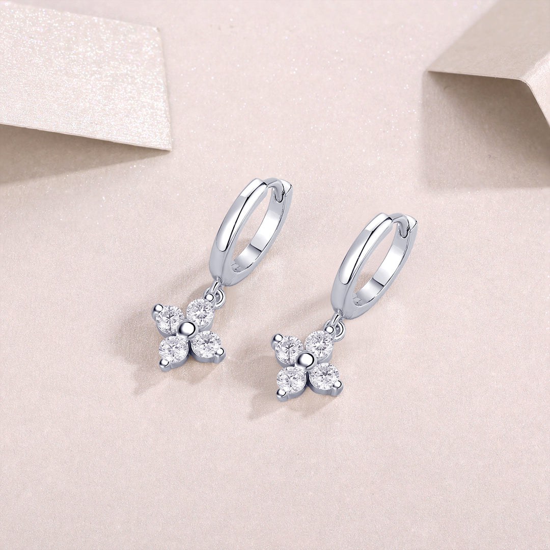 Minimalist Luxury Morganite Stud Earrings – Platinum-Plated S925 Silver