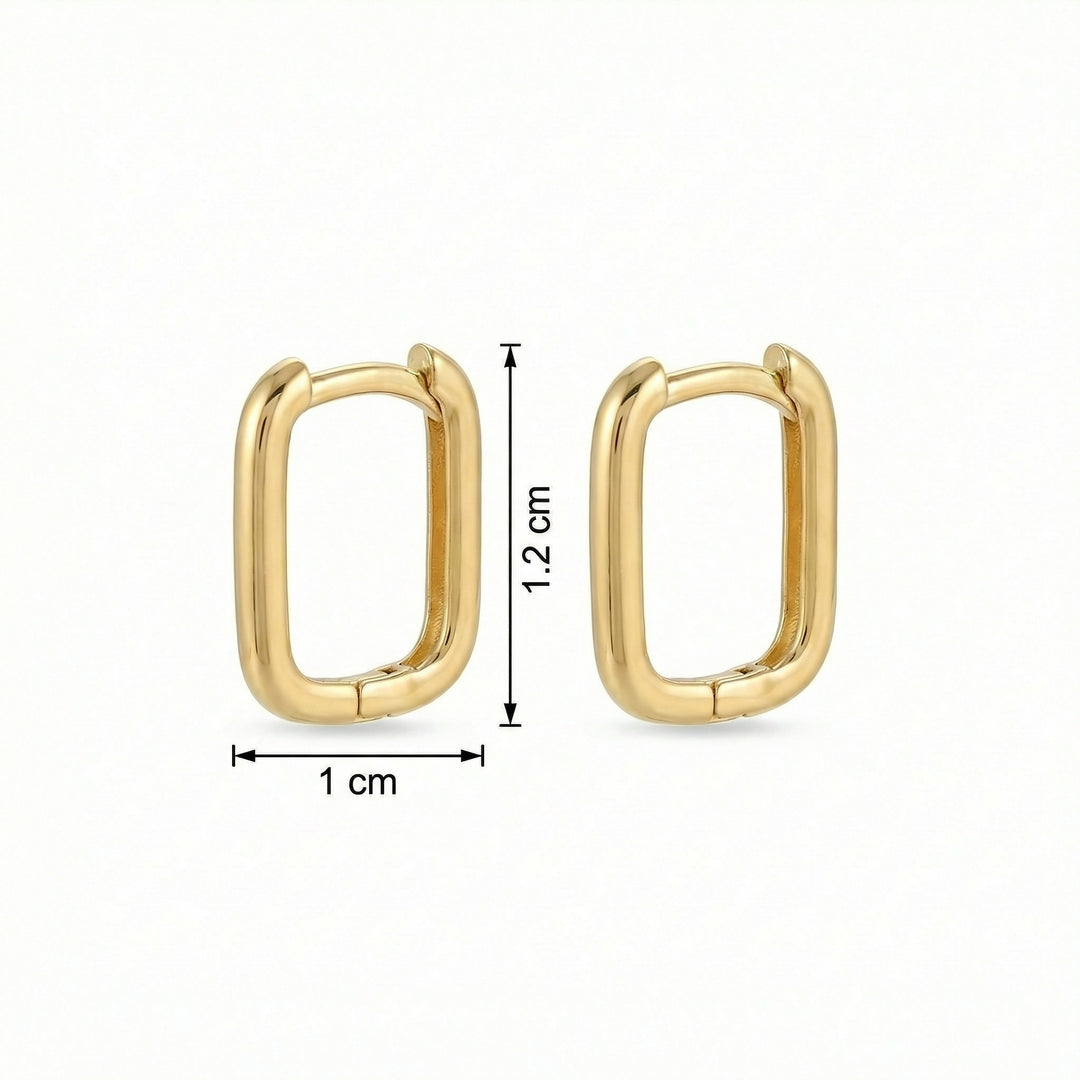 ✨ 925 Sterling Silver Rectangular Huggie Hoop Earrings – Minimalist Geometric Design ✨