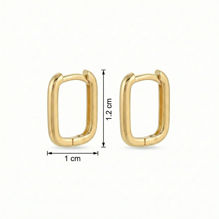 ✨ 925 Sterling Silver Rectangular Huggie Hoop Earrings – Minimalist Geometric Design ✨