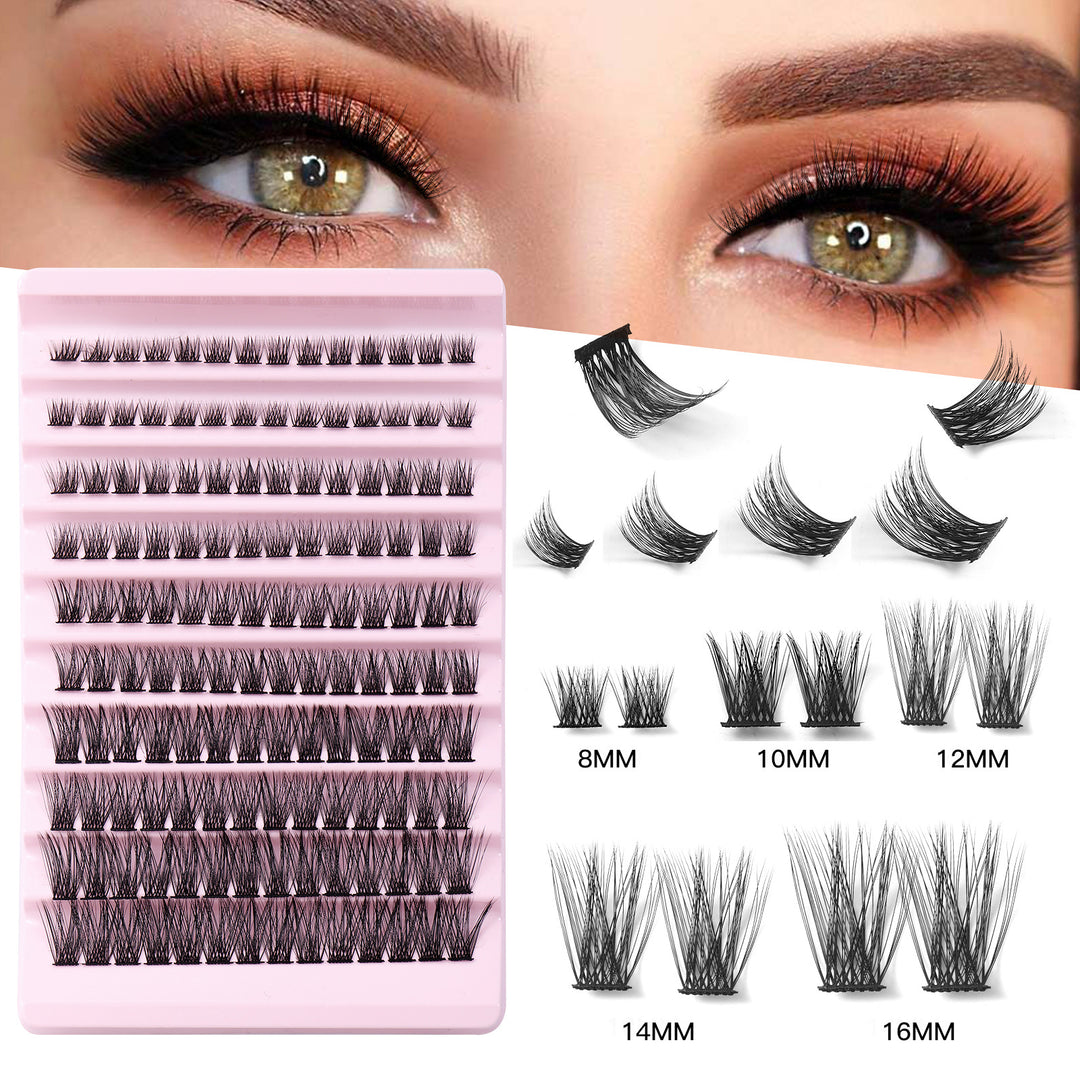 👁️✨ False Eyelash Set with Single Cluster – Natural Large Capacity DIY Lash Kit