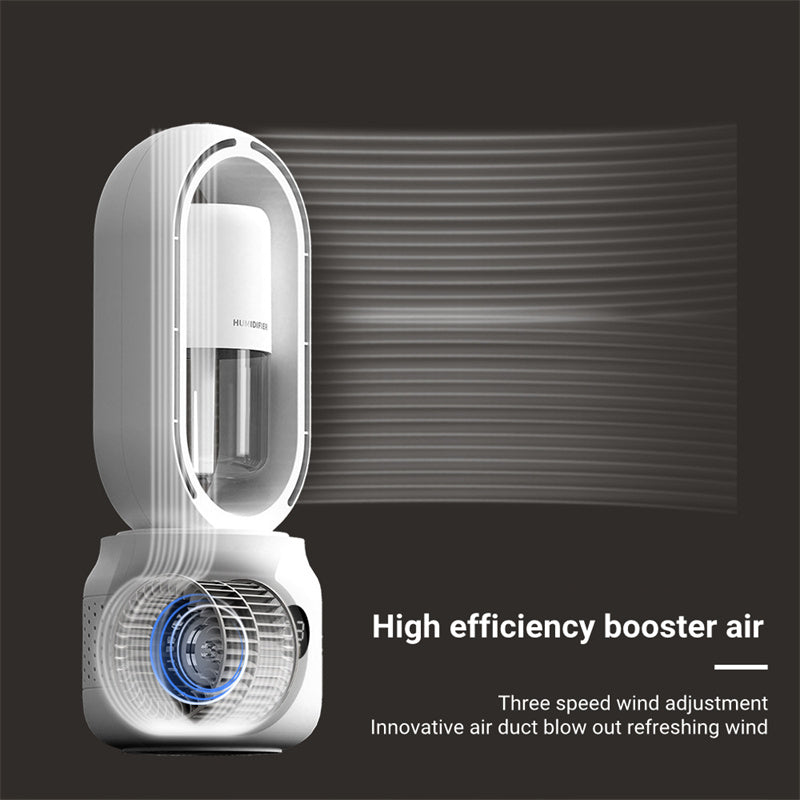 🌬️💧 Bladeless Mist Fan | USB Rechargeable Air Cooler & Humidifier ❄️✨