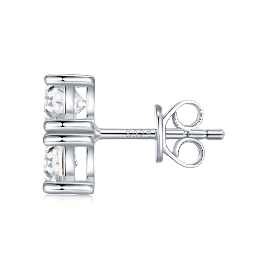 Luxury Minimalist Moissanite Stud Earrings – Platinum-Plated S925 Silver