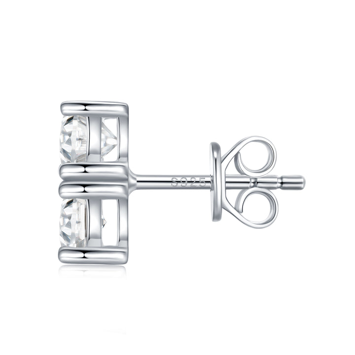 Luxury Minimalist Moissanite Stud Earrings – Platinum-Plated S925 Silver