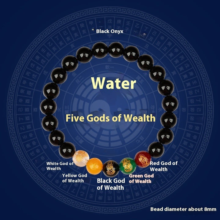 Natural Agate Five Elements Five Blessings Bracelet