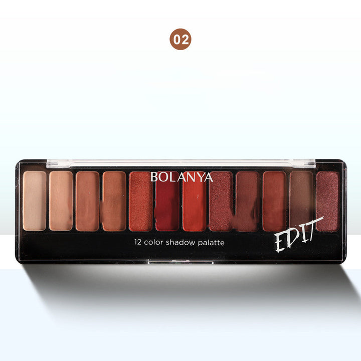 🤎 12-Color Earth Tone Eyeshadow Palette – Brown Smoky Matte & Shimmer Makeup Set ✨