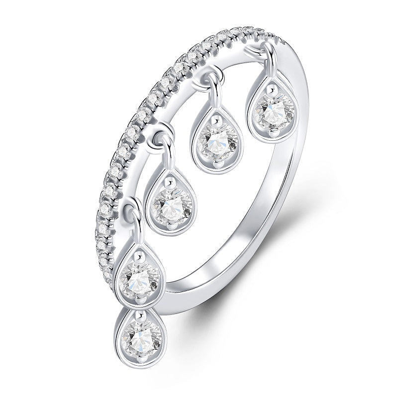 💍 Minimalist Moissanite Ring – Platinum-Plated S925 Silver (3.4g, Sizes 5–9) 💍