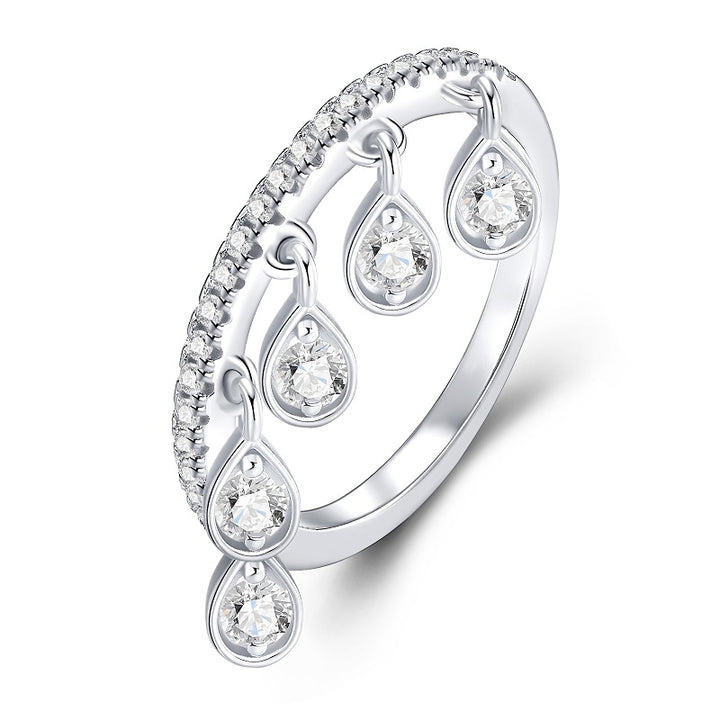 💍 Minimalist Moissanite Ring – Platinum-Plated S925 Silver (3.4g, Sizes 5–9) 💍