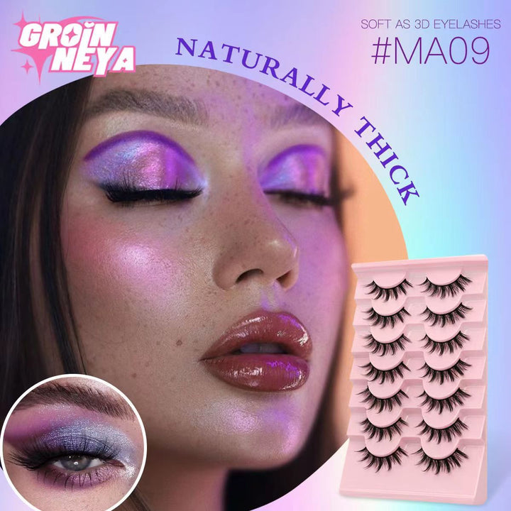 👁️✨ Natural Dense Messy Curly Eyelashes – Soft Volume Lash Set (7 Pairs)