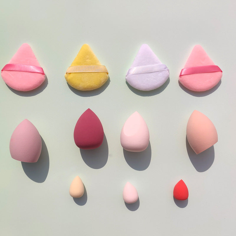 🥚💄 Macaron Bag Dopamine Cosmetic Egg Set – Flocking Powder Puff (7/11PCS Wet & Dry Makeup Sponge Kit)