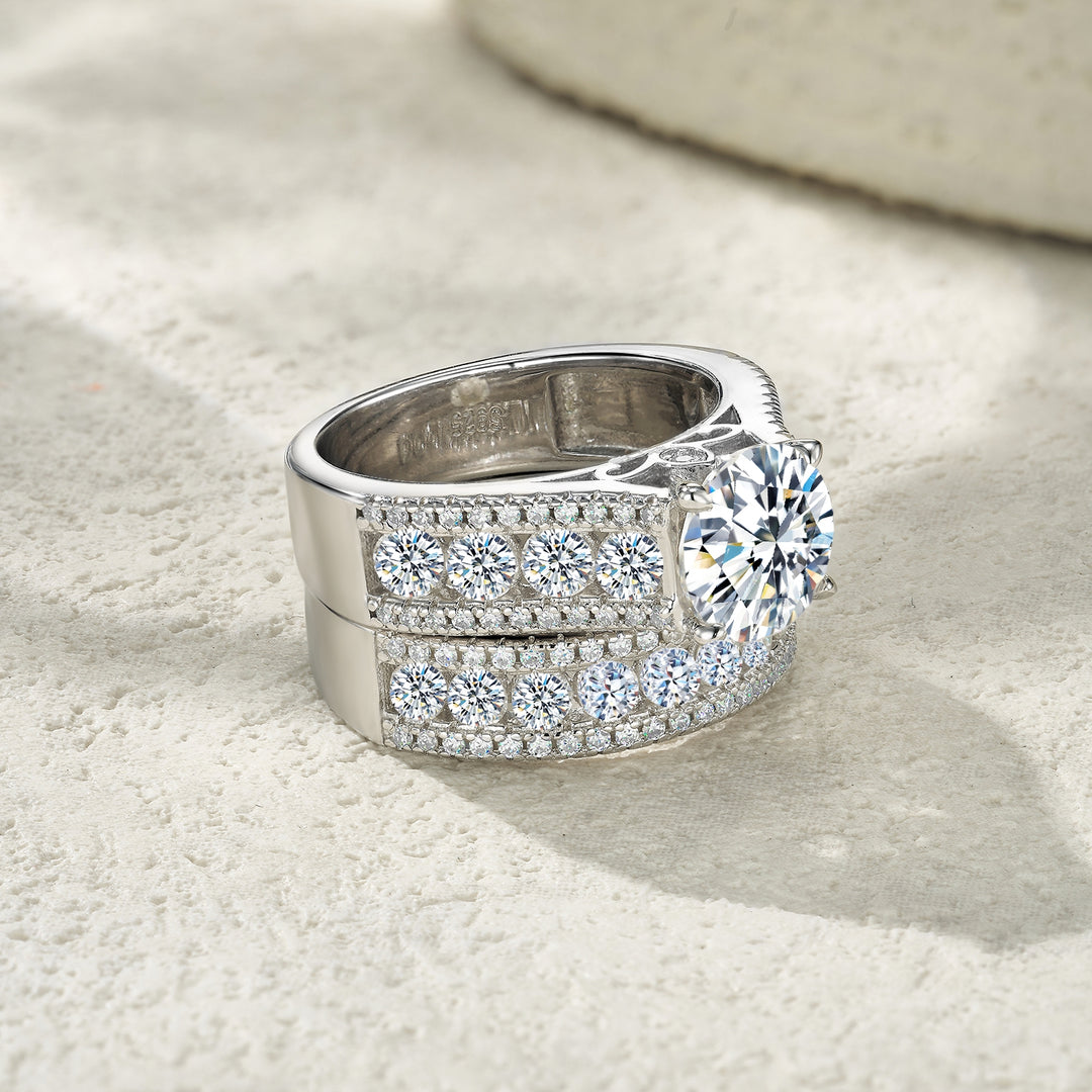 💍 2-Carat Moissanite Minimalist Ring – Platinum-Plated S925 Silver (9g, Sizes 5–9) 💍