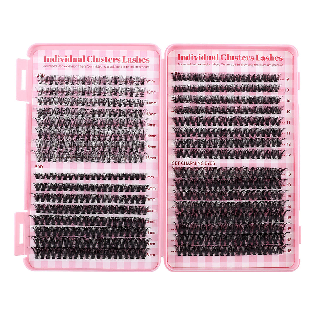 👁️✨ DIY Daily Natural Thick Segment Single Cluster False Eyelashes – Extension Kit