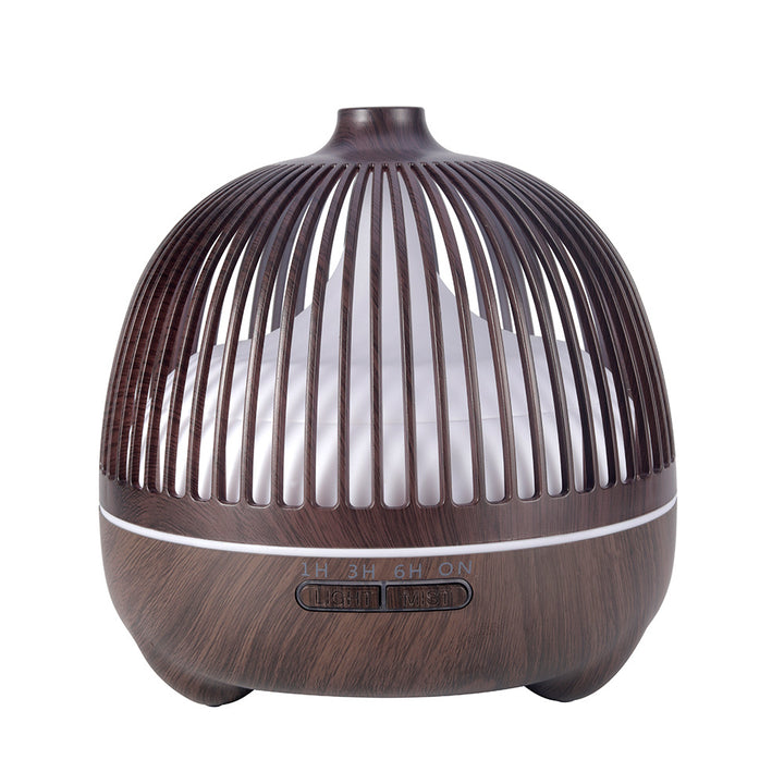 🐦🏺 Birdcage Aromatherapy Humidifier | Hollow Wood Grain Ultrasonic Diffuser 🌿✨