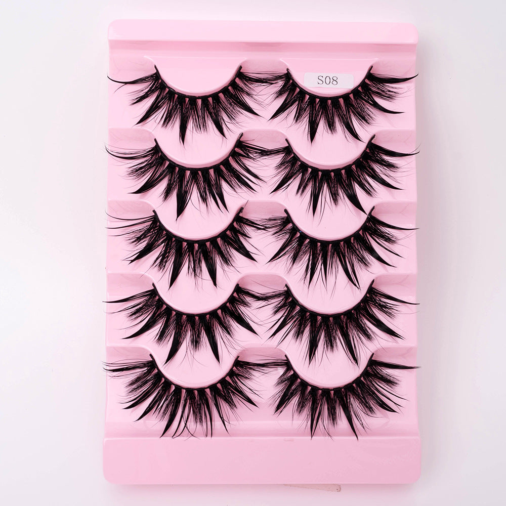 👁️✨ Natural 3D Dramatic Fairy Clusters Manga Lashes – 5 Pairs Wispy False Eyelashes (10–15MM)