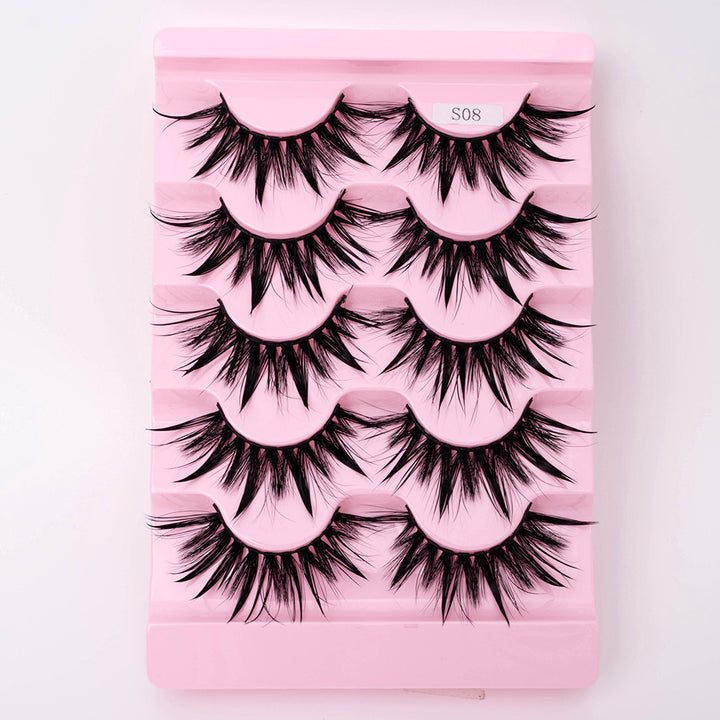 👁️✨ Natural 3D Dramatic Fairy Clusters Manga Lashes – 5 Pairs Wispy False Eyelashes (10–15MM)