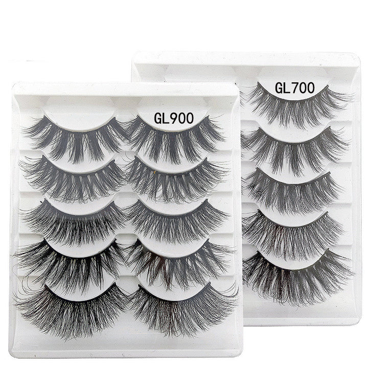👁️✨ 3D False Eyelashes – 5 Pairs Natural & Soft Lash Set