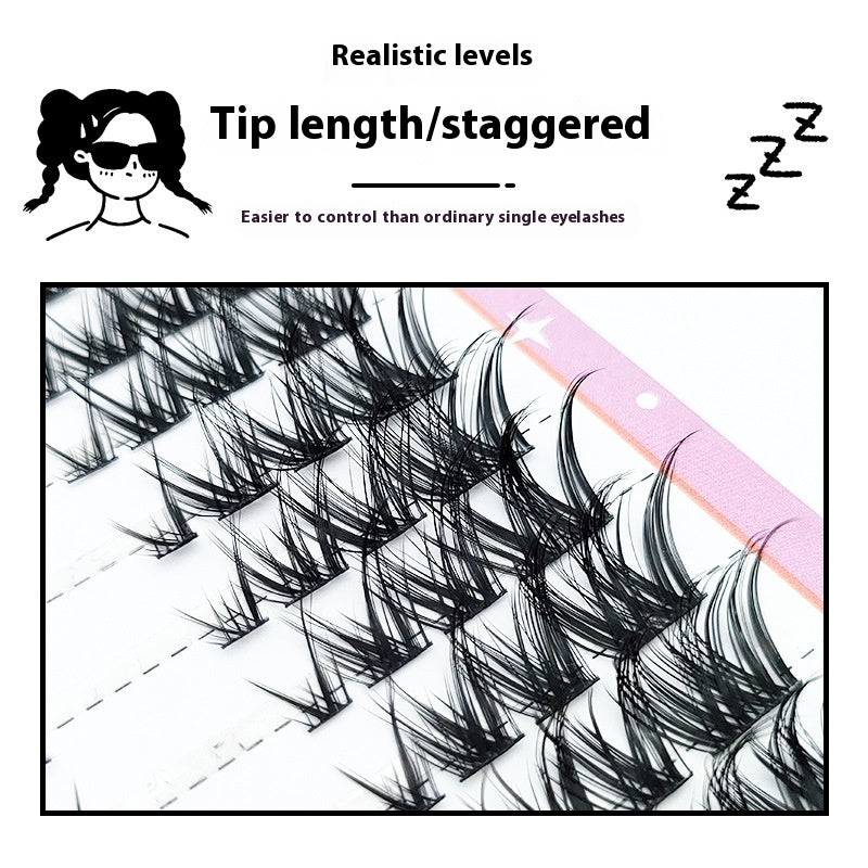 👁️🦊 Fox Eye 10 Rows False Eyelashes – Oblique Flying Single Cluster Lash Set