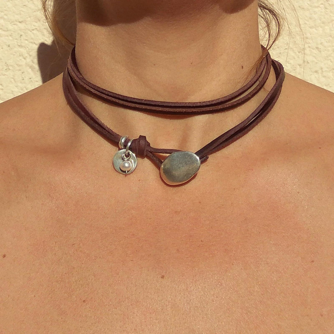 Bohemian Turquoise Layered Leather Necklace – Retro Geometric Pendant Jewelry