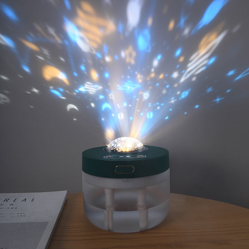 🌙💧 Projection Humidifier | Rotating Night Light + Dual Spray Mist Maker