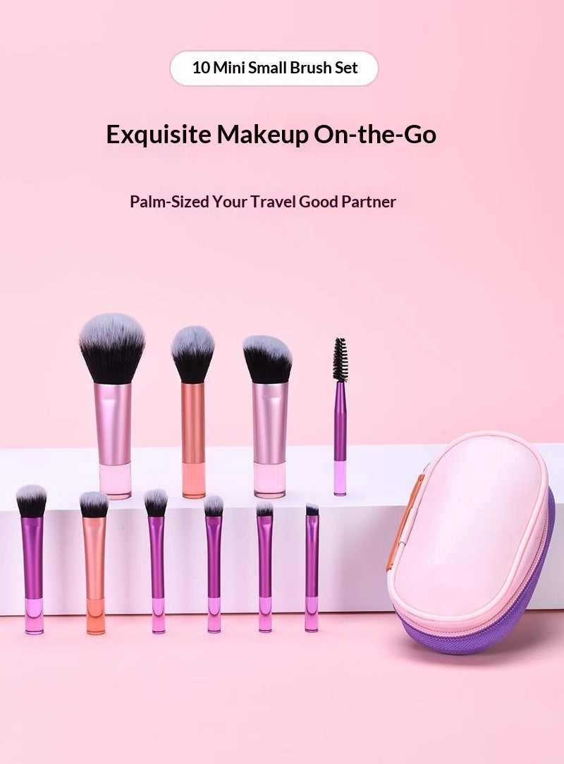 ✨ 10-Piece Makeup Brush Set — Crystal Handle Beauty Tools Kit 💄