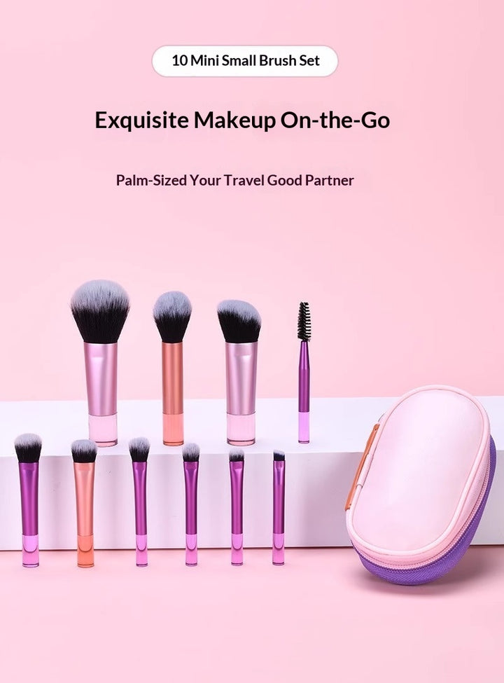✨ 10-Piece Makeup Brush Set — Crystal Handle Beauty Tools Kit 💄