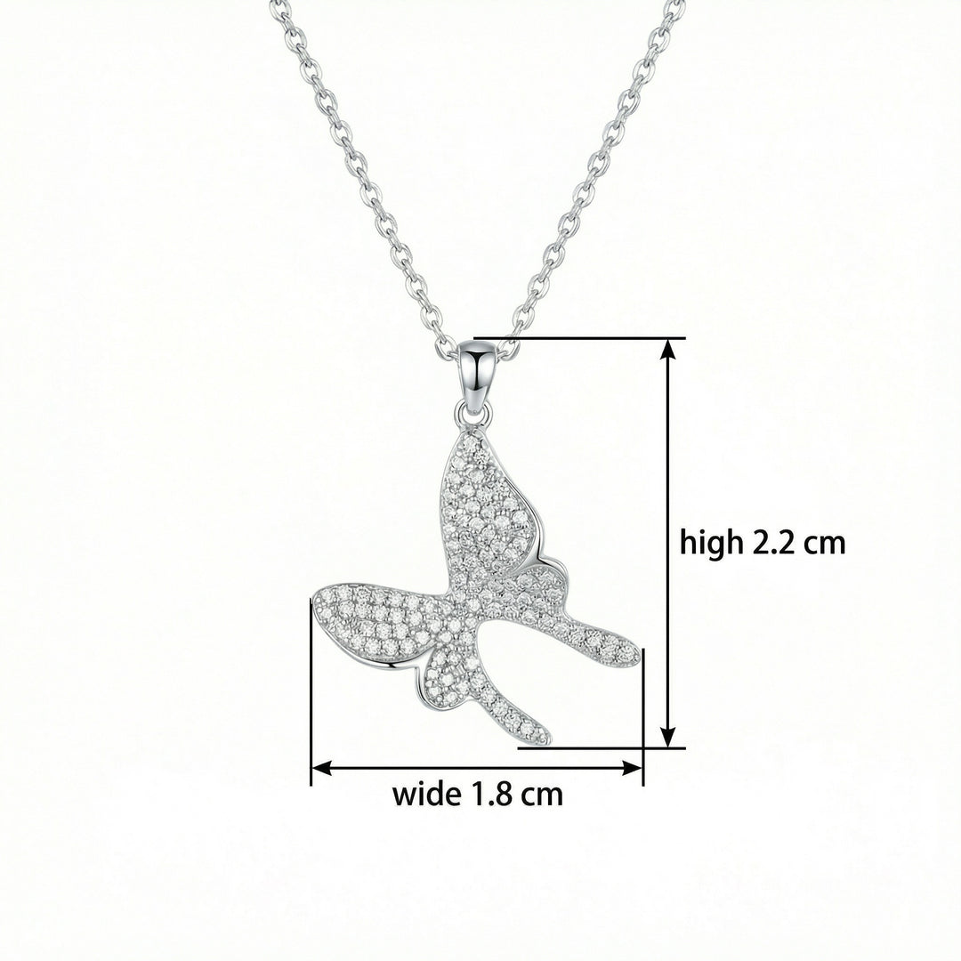 ✨ Crystal-Encrusted Butterfly Necklace