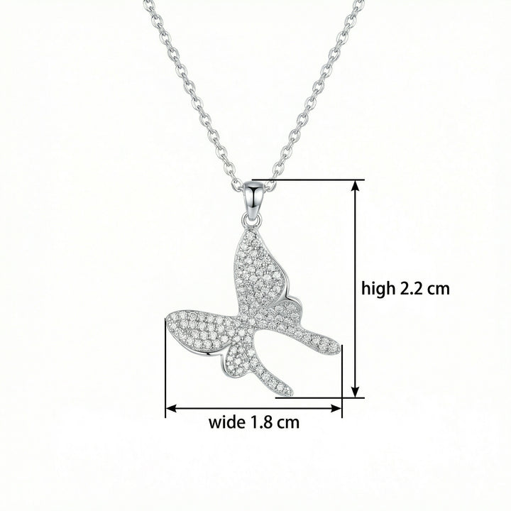 ✨ Crystal-Encrusted Butterfly Necklace