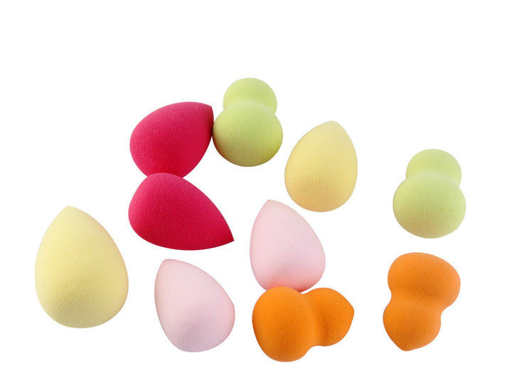 💄✨ Mini Soaking Big Puff | Non-Latex Wet & Dry Makeup Sponge Set (10PCS)