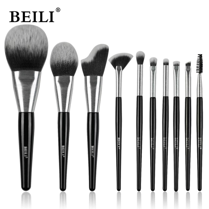 ✨ 10-Piece Rose Gold Vegan Makeup Brush Set — Professional Beauty Tools 💄🌹