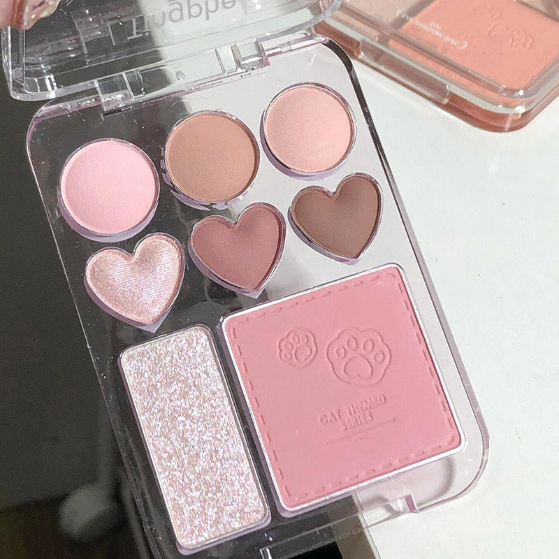 💖 Heart Eyeshadow Palette – All-in-One Matte, Blush & Highlight Makeup Set ✨