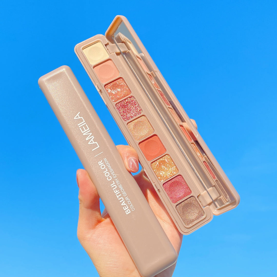 ✨ Keyboard Fingertip 9-Color Eyeshadow Palette – Matte & Pearlescent Makeup Disc ✨