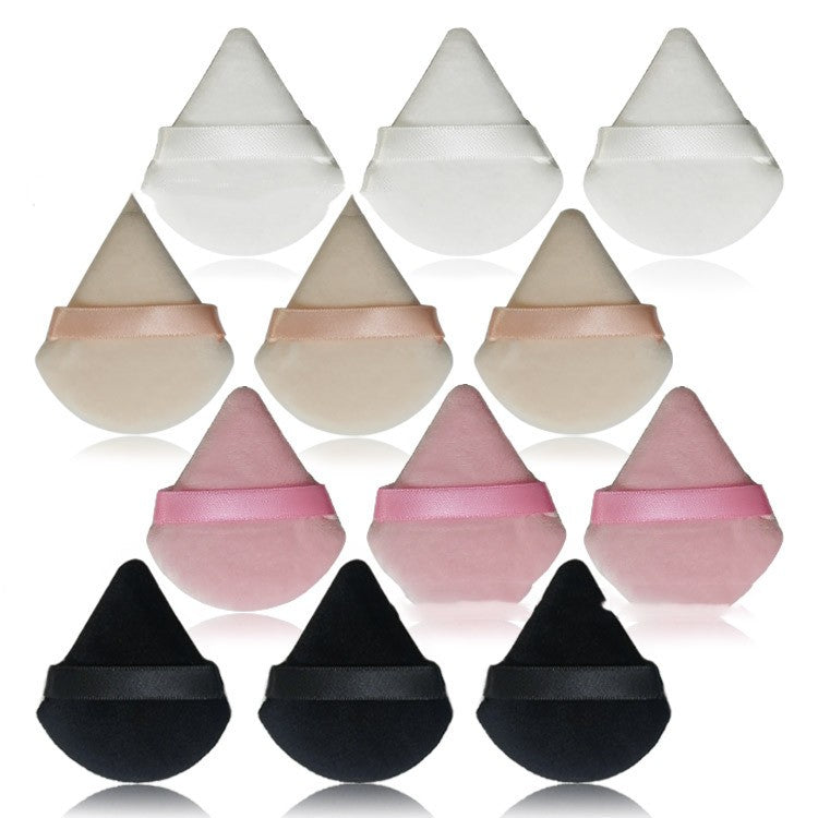 💄✨ Puff Suede Dry Powder Puff | Fan-Shaped Makeup Sponge