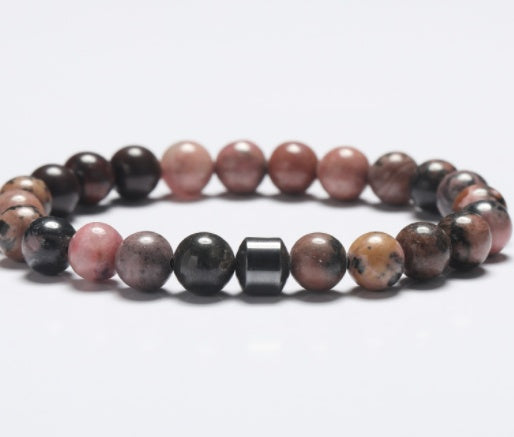 Natural Stone 8mm Couple Bracelet – Turquoise, Tiger Eye & Malachite Mix