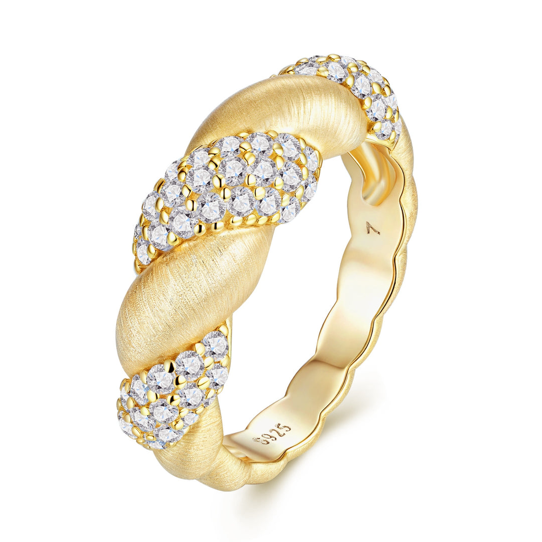💍 Engraved Minimalist Moissanite Ring – Gold-Plated S925 Silver (4.8g, Sizes 5–9) 💍
