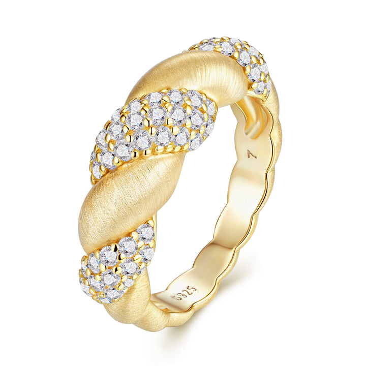 💍 Engraved Minimalist Moissanite Ring – Gold-Plated S925 Silver (4.8g, Sizes 5–9) 💍