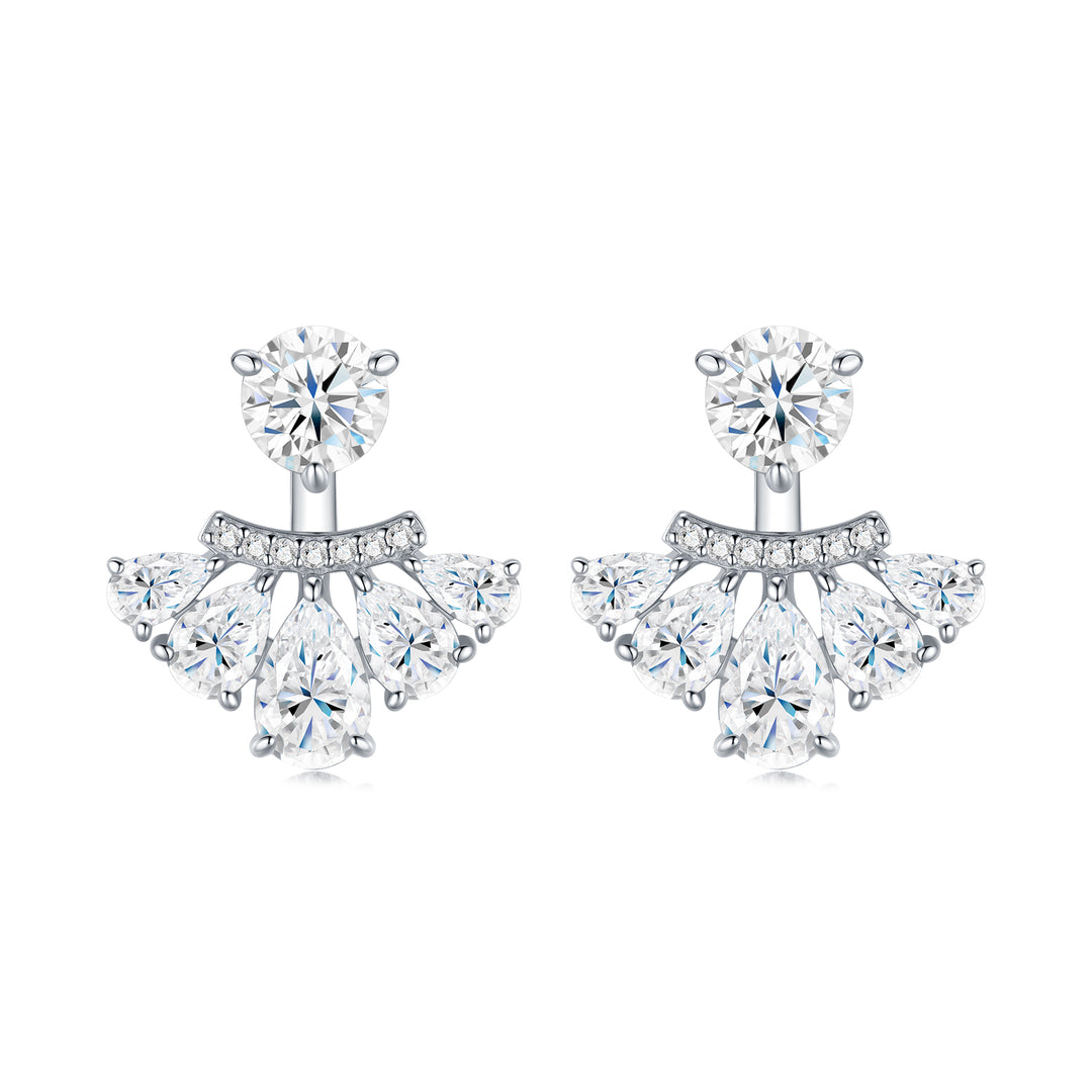 Luxury Minimalist Moissanite Earring Set – Platinum-Plated S925 Silver, GRA Certified