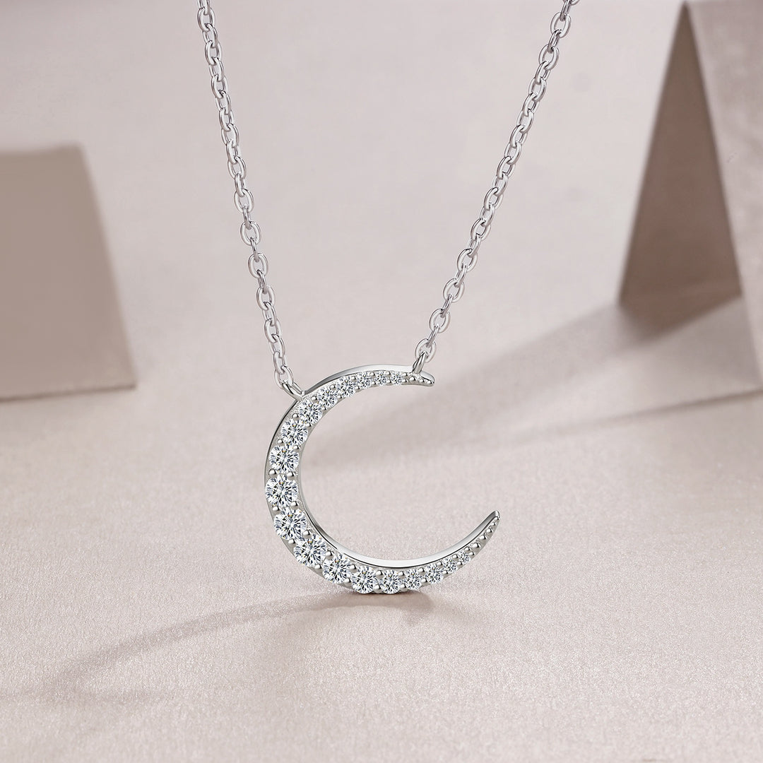 Luxury Minimalist Moissanite Pendant Necklace – Gold-Plated S925 Silver