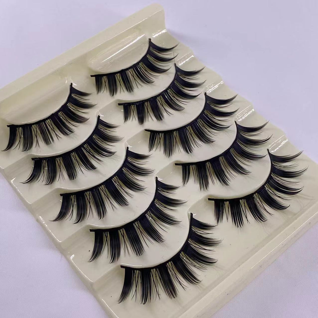 👁️✨ Stage Demon False Eyelashes – Dramatic Upper Lash Set (5 Pairs)