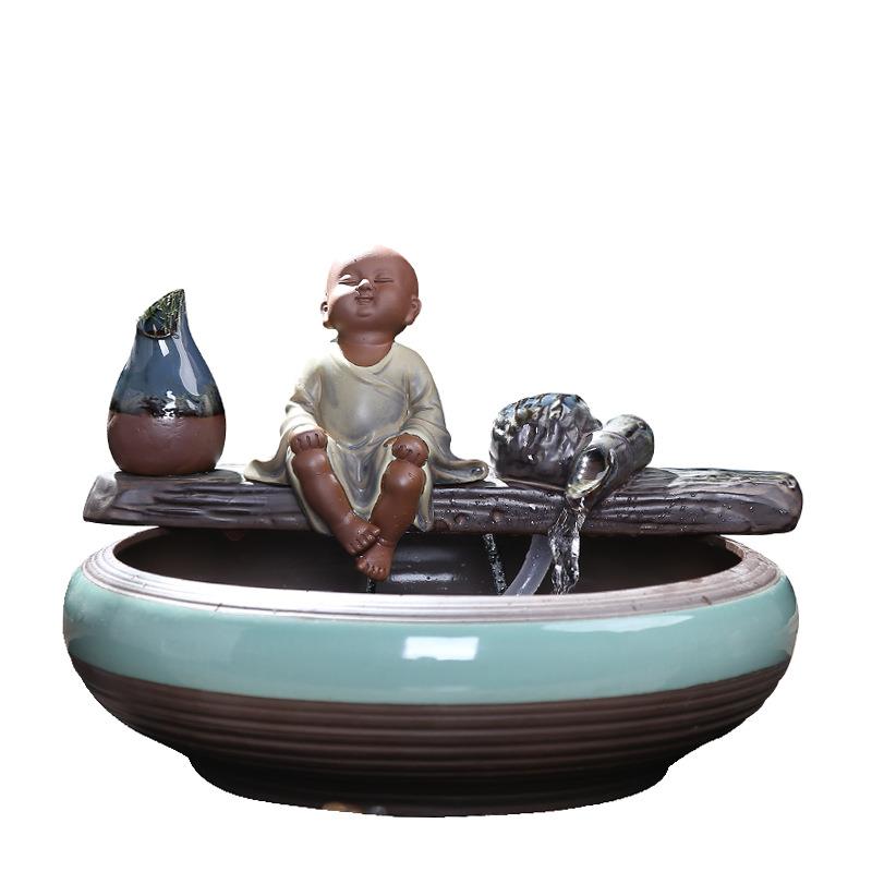 🐟💧 Ceramic Flowing Water Ornaments | Fish Tank Style Living Room Humidifier & Decor ✨