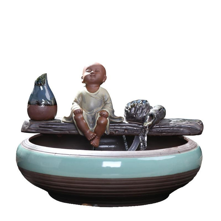🐟💧 Ceramic Flowing Water Ornaments | Fish Tank Style Living Room Humidifier & Decor ✨